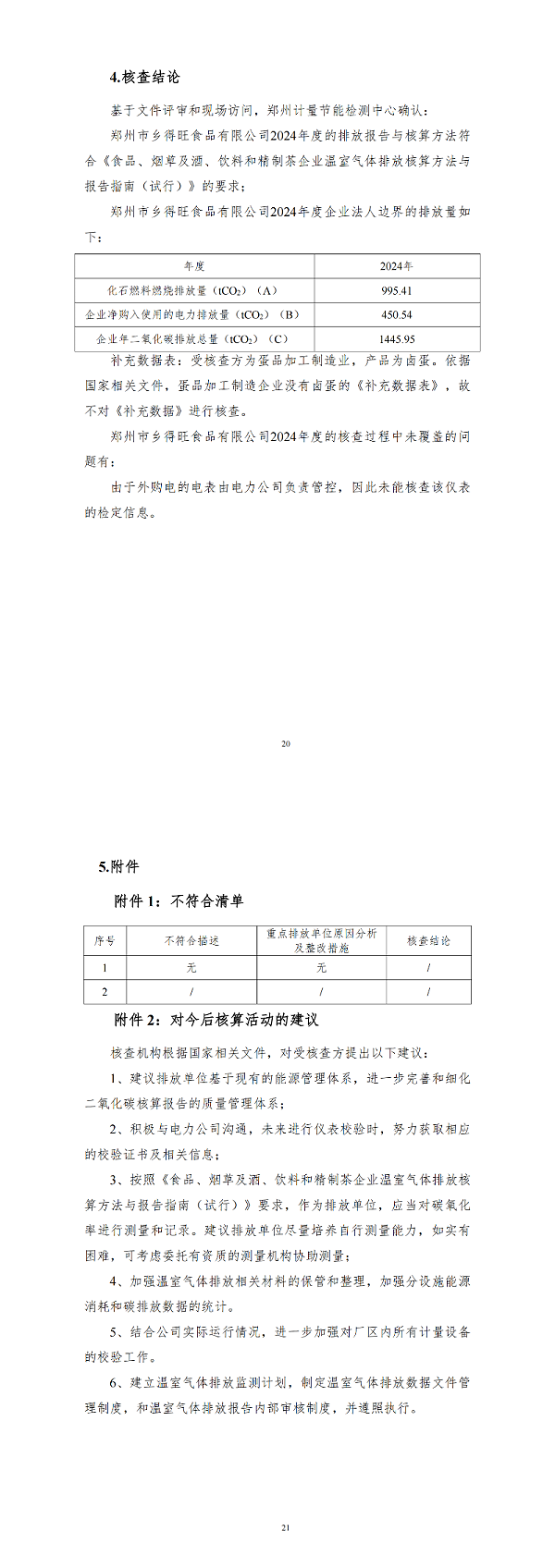 鄭州市鄉得旺食品有限公司2024年溫室氣體排放核查報告_02